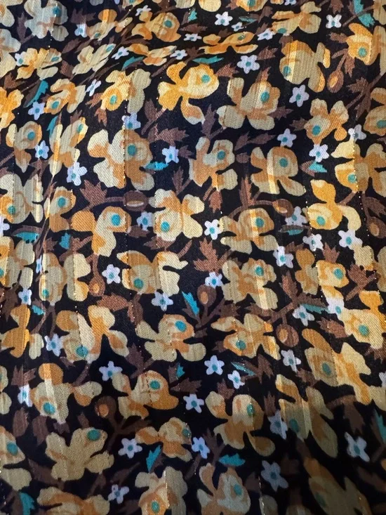 NWT Mac Duggal Sz 12 Floral Print Draped One Sleeve Ruffled Hem Dress 26905 - Picture 4 of 5